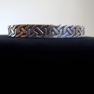925 Sterling Silver Celtic Braided Design Bracelet Cuff